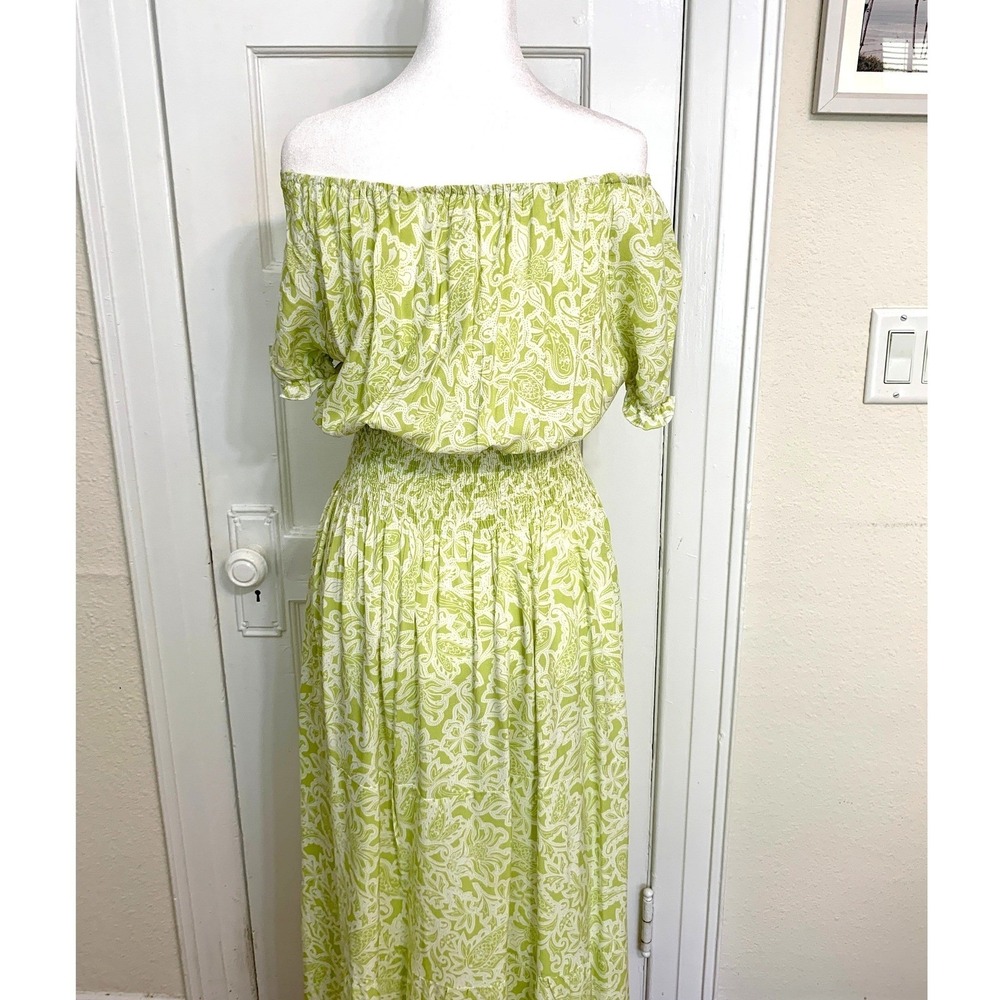 Anthropologie Kindred Tiered Maxi Dress Paisley Smocked Waist Large Cottagecore - Picture 15 of 16